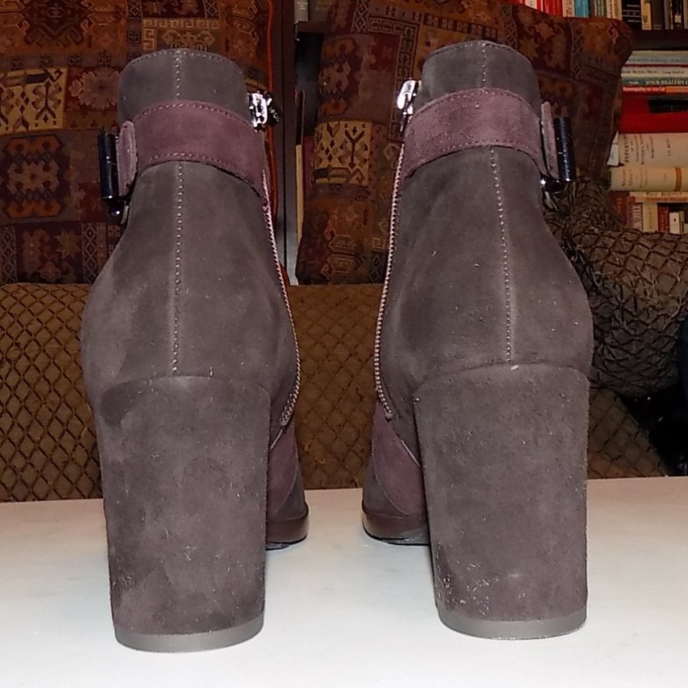 Aquatalia purple and brown suede boots made in Italy US9 - Picture 12 of 14